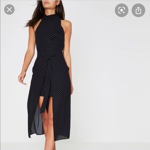 High neck polka dot dress from River Island